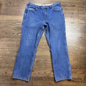 Duluth Trading Co Jeans Mens 40x34 Blue Denim Pants Straight Leg Relaxed Fit